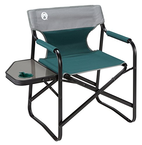 coleman aluminum deck chair with side table